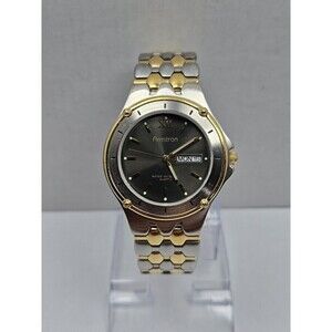 Armitron 20/1264 Mens Day Date Watch Two Tone Quartz Japan Movt New Battery WR